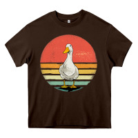 Chocolate Brown Retro Vintage Duck Heavy Core Tee - maiPhamDesign