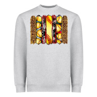 Heather Grey softball serape leopard cowhide glitter brushstrokes Heavyweight Sweatshirt - Artiststas