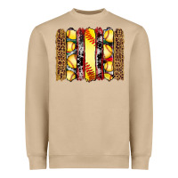 Mushroom softball serape leopard cowhide glitter brushstrokes Heavyweight Sweatshirt - Artiststas