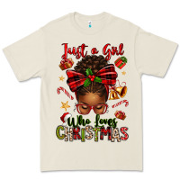 Bone just a girl who loves christmas afro messy bun Premium Tee - texasbilliewilder