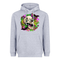 Heather Grey halloween skull Heavyweight Hoodie - AdoDesignShop