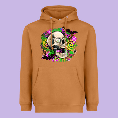 Halloween Skull Heavyweight Hoodie Designed By Adodesignshop