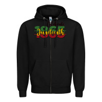 Black celebrate juneteenth1865 Zipper Hoodie - BarkalooDesign
