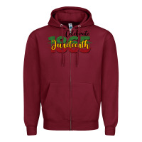 Burgundy celebrate juneteenth1865 Zipper Hoodie - BarkalooDesign
