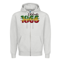 Dove Grey celebrate juneteenth1865 Zipper Hoodie - BarkalooDesign
