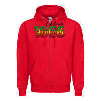Red celebrate juneteenth1865 Zipper Hoodie - BarkalooDesign