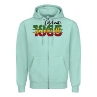 Seafoam celebrate juneteenth1865 Zipper Hoodie - BarkalooDesign
