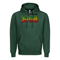 Sports Green celebrate juneteenth1865 Zipper Hoodie - BarkalooDesign