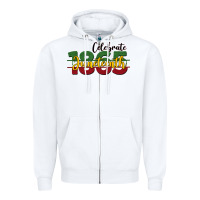 White celebrate juneteenth1865 Zipper Hoodie - BarkalooDesign