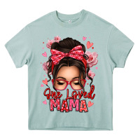 Arona one loved mama messy bun Heavy Core Tee - texasbilliewilder