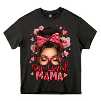 Asphalt one loved mama messy bun Heavy Core Tee - texasbilliewilder