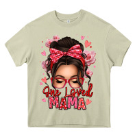 Mossy one loved mama messy bun Heavy Core Tee - texasbilliewilder