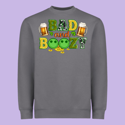 Bad And Boozy Wıth Beer And Coins Heavyweight Sweatshirt Designed By Artiststas