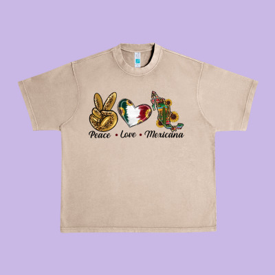 Peace Love Mexicana Urban Heavy Tee Designed By Ranaportraitstore