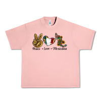 Salmon Peace Love Mexicana Urban Heavy Tee - RanaPortraitStore
