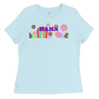 Baby Blue boho retro floral mama Ladies Tee - TumblerDesignByShophia