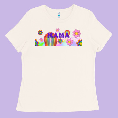 Boho Retro Floral Mama Ladies Tee Designed By Tumblerdesignbyshophia