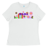 White boho retro floral mama Ladies Tee - TumblerDesignByShophia