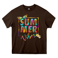 Chocolate Brown summer vibes Heavy Core Tee - NancyCooperArtShop