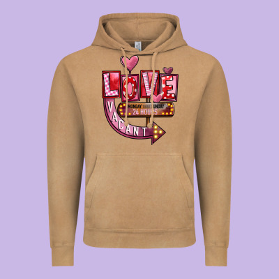 Valentine's Day Love Vacant Vintage Hoodie Designed By Fadigitalartstudio