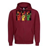 Burgundy black independence day juneteenth Zipper Hoodie - BarkalooDesign