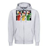 Heather Grey black independence day juneteenth Zipper Hoodie - BarkalooDesign