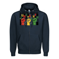 Navy black independence day juneteenth Zipper Hoodie - BarkalooDesign