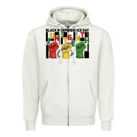 Oatmeal Heather black independence day juneteenth Zipper Hoodie - BarkalooDesign