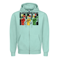 Seafoam black independence day juneteenth Zipper Hoodie - BarkalooDesign