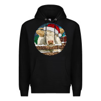 Black Charolais Cow Christmas Premium Hoodie - RanaPortraitStore