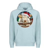 Blue Mist Charolais Cow Christmas Premium Hoodie - RanaPortraitStore