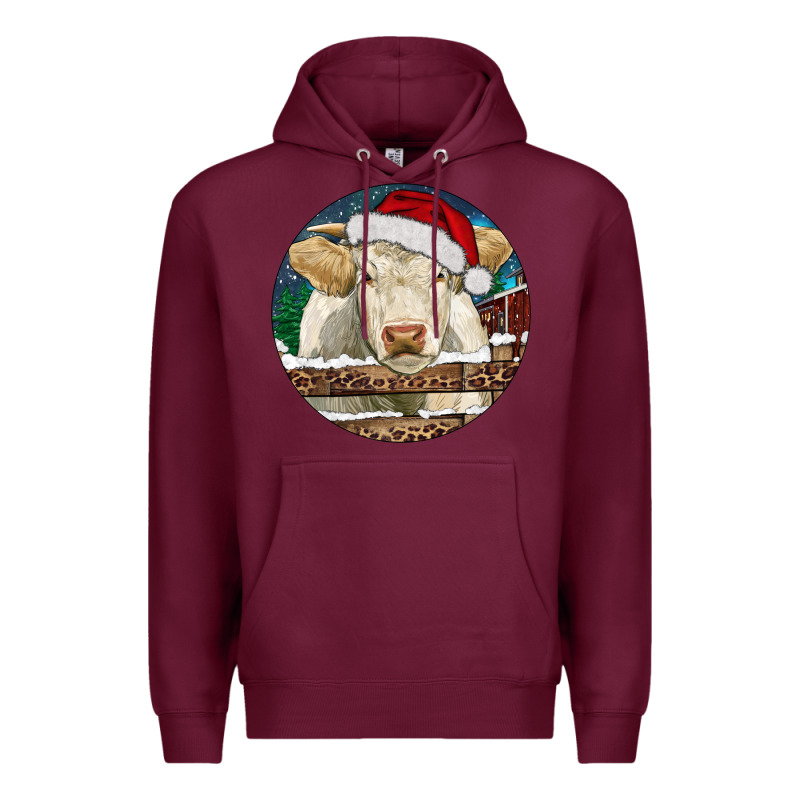 Charolais Cow Christmas Premium Hoodie by RanaPortraitStore | Teevron