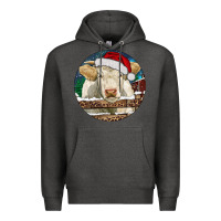 Charcoal Heather Charolais Cow Christmas Premium Hoodie - RanaPortraitStore