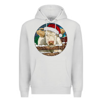 Dove Grey Charolais Cow Christmas Premium Hoodie - RanaPortraitStore