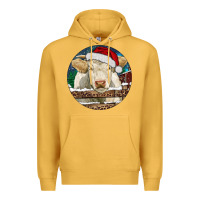 Mustard Charolais Cow Christmas Premium Hoodie - RanaPortraitStore