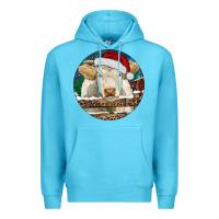 Ocean Blue Charolais Cow Christmas Premium Hoodie - RanaPortraitStore
