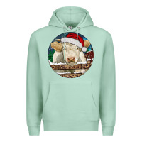 Seafoam Charolais Cow Christmas Premium Hoodie - RanaPortraitStore