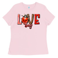 Bubblegum Pink Love bug Ladies Tee - HowdyJamesFarm