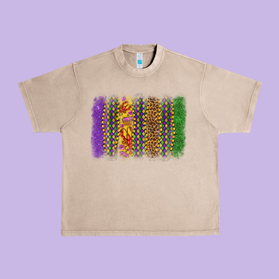 Mardi Gras Brushstroke Urban Heavy Tee Designed By Oliviacreatesart
