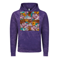 Cloud Purple Western Landrace Pig With Sunflowers Seamless Vintage Hoodie - FaDigitalArtStudio