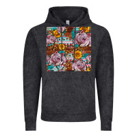 Vintage Black Western Landrace Pig With Sunflowers Seamless Vintage Hoodie - FaDigitalArtStudio
