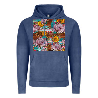 Vintage Denim Western Landrace Pig With Sunflowers Seamless Vintage Hoodie - FaDigitalArtStudio