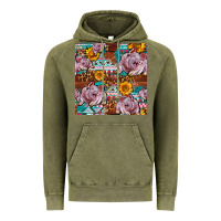 Vintage Olive Western Landrace Pig With Sunflowers Seamless Vintage Hoodie - FaDigitalArtStudio