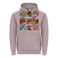 Vintage Zinc Western Landrace Pig With Sunflowers Seamless Vintage Hoodie - FaDigitalArtStudio