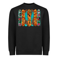 Black basketball serape cowhide turquoise leopard glitter  brushstrokes Heavyweight Sweatshirt - Artiststas