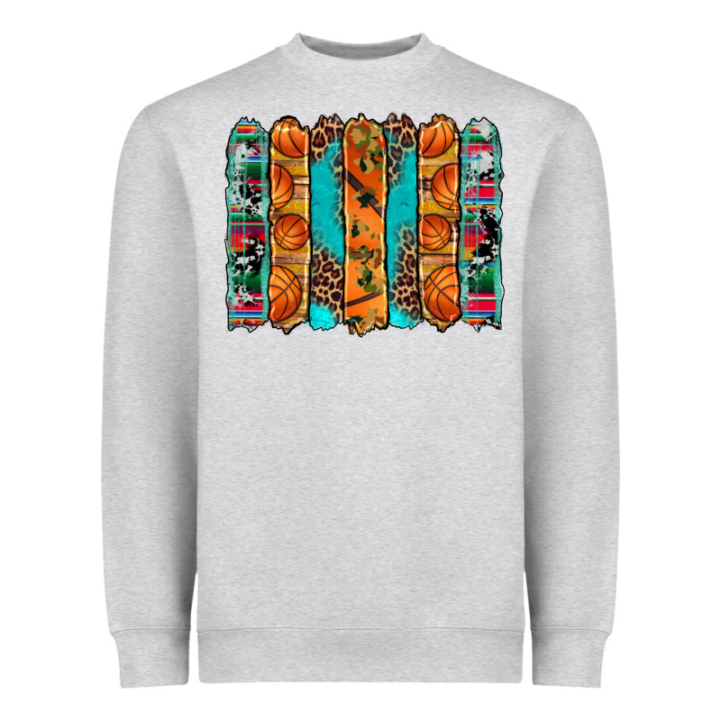 Basketball Serape Cowhide Turquoise Leopard Glitter  Brushstrokes Heavyweight Sweatshirt by Artiststas | Teevron