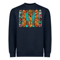 Navy basketball serape cowhide turquoise leopard glitter  brushstrokes Heavyweight Sweatshirt - Artiststas