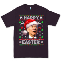 Plum Santa Joe Biden Happy Easter Ugly Christmas Premium Tee - maiPhamDesign