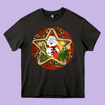 Snowman Christmas Heavy Core Tee Designed By Ranaportraitstore