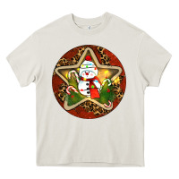 Cream Snowman Christmas Heavy Core Tee - RanaPortraitStore
